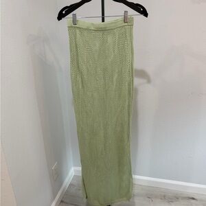 Toluca Sage Green Knit Maxi Skirt